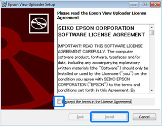 Download and Install the Epson View Uploader on your PC.