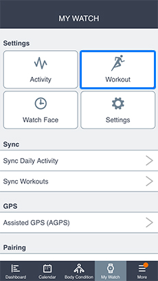 Modify your workout settings