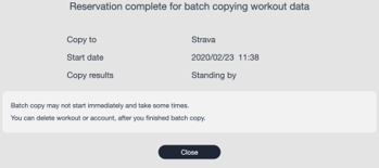 Batch copy workout data to third-party apps