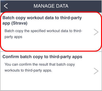 Batch copy workout data to third-party apps