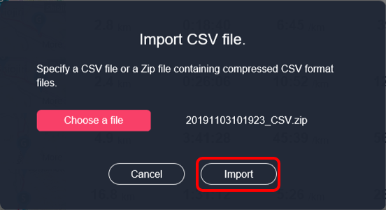 Import workout data