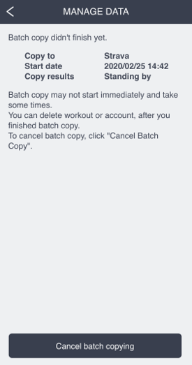 Confirm batch copy to third-party apps